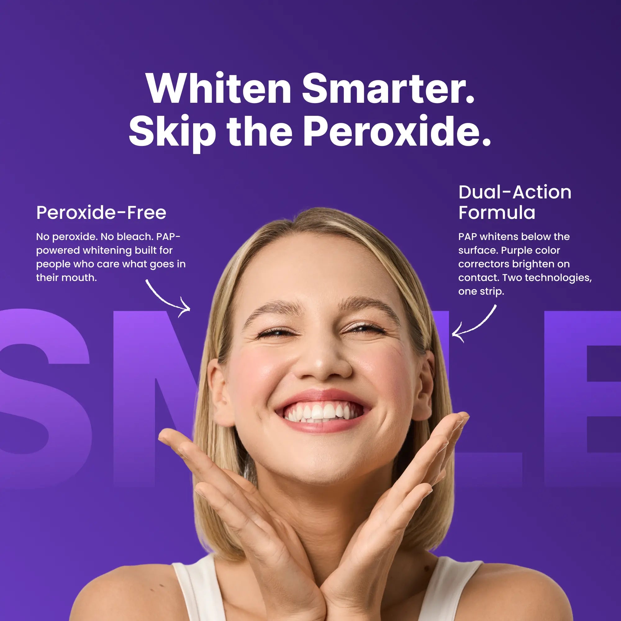 Elevate Your Smile with DRDENT Purple Teeth Whitening Strips - 7 or 21 Sessions of Gentle, Peroxide-Free Whitening for a Radiant Look