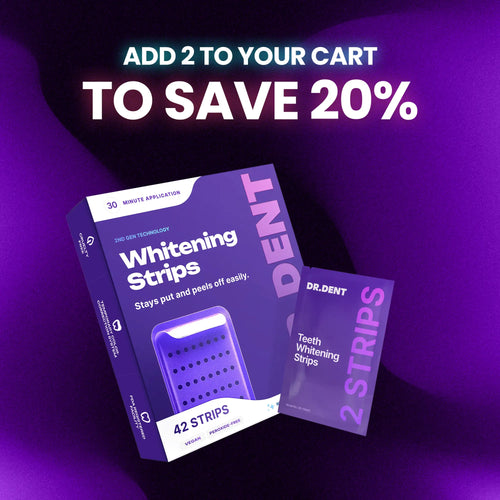 Elevate Your Smile with DRDENT Purple Teeth Whitening Strips - 7 or 21 Sessions of Gentle, Peroxide-Free Whitening for a Radiant Look